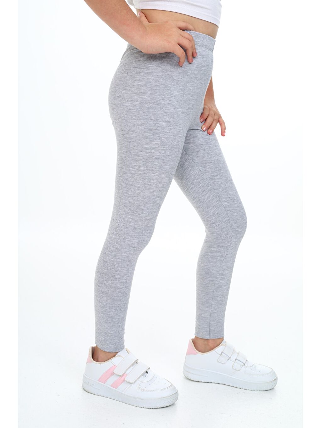 Gri Kız Çocuk Baskılı Tayt