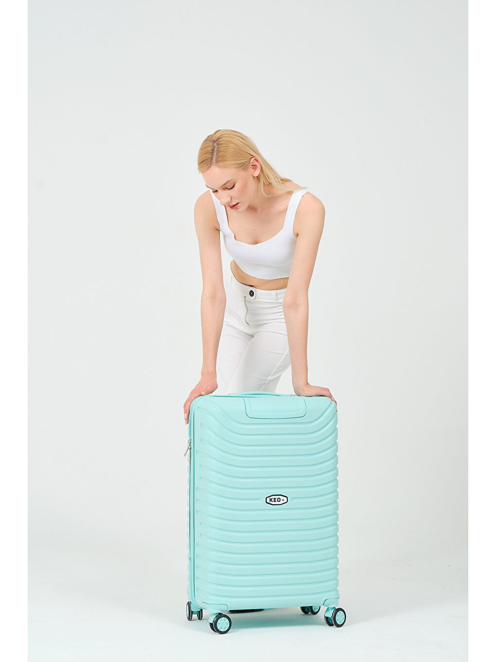 Orta Boy Turkuaz PP Valiz-3