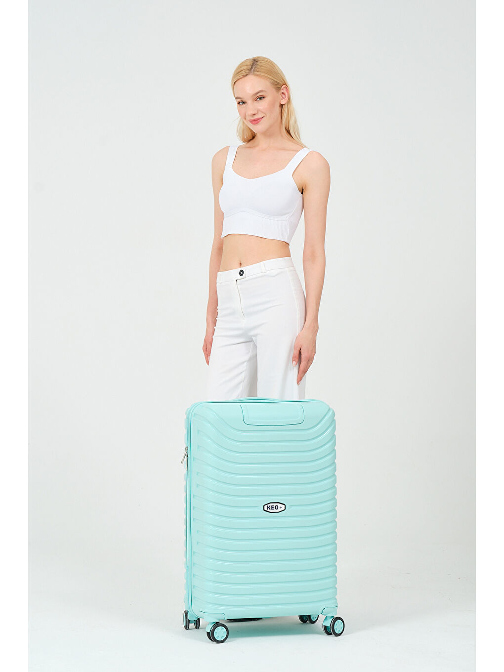 Orta Boy Turkuaz PP Valiz-5