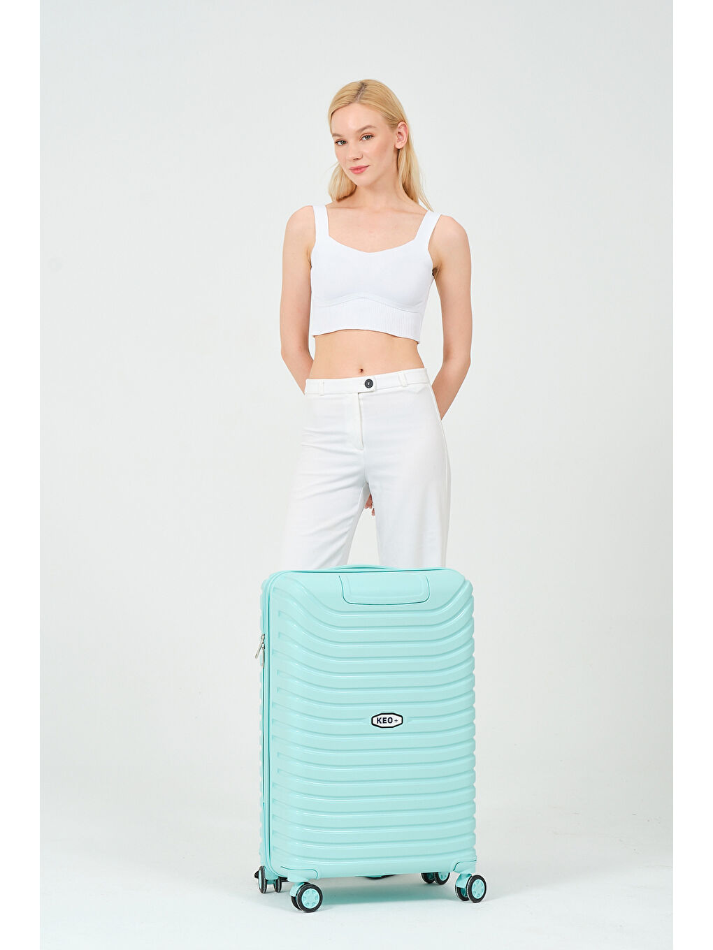 Orta Boy Turkuaz PP Valiz-7