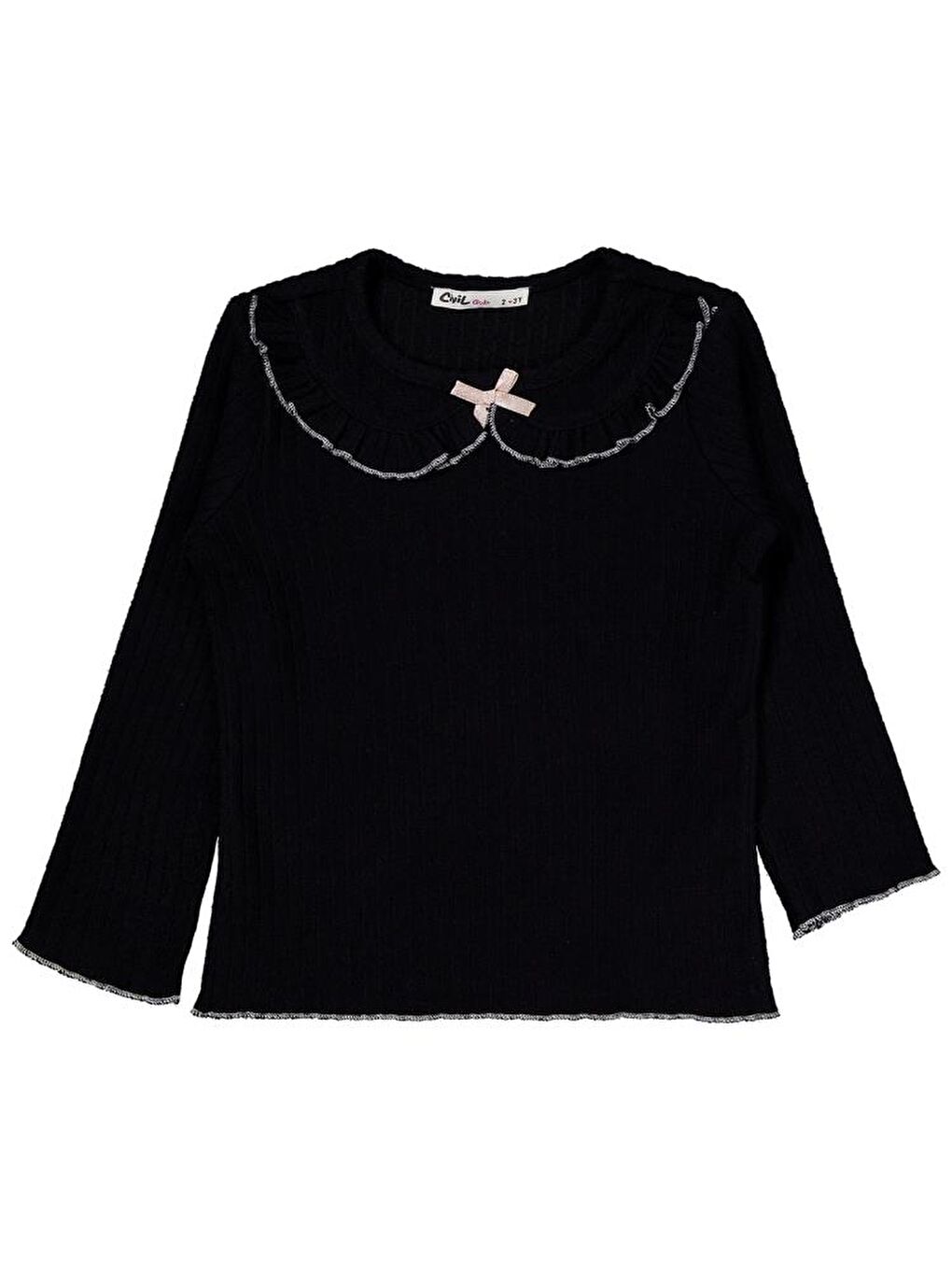 Girls Fırfır Yakalı 2-5 Yaş Takım - Siyah 2-3 Yaş-2