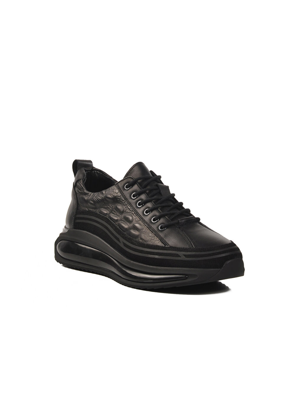 Siyah Hakiki Deri Erkek Sneaker Catis M-2