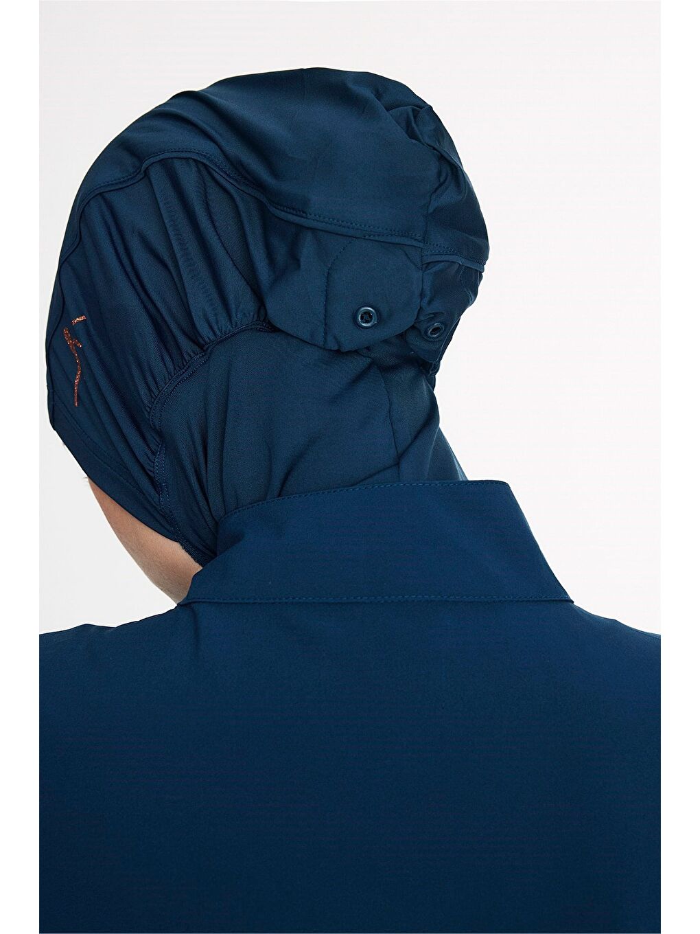 Petrol Vaha Koleksiyonu Kol Altı Desenli Lacivert 5 Parça Tam Tesettür Mayo Takımı 5089-9