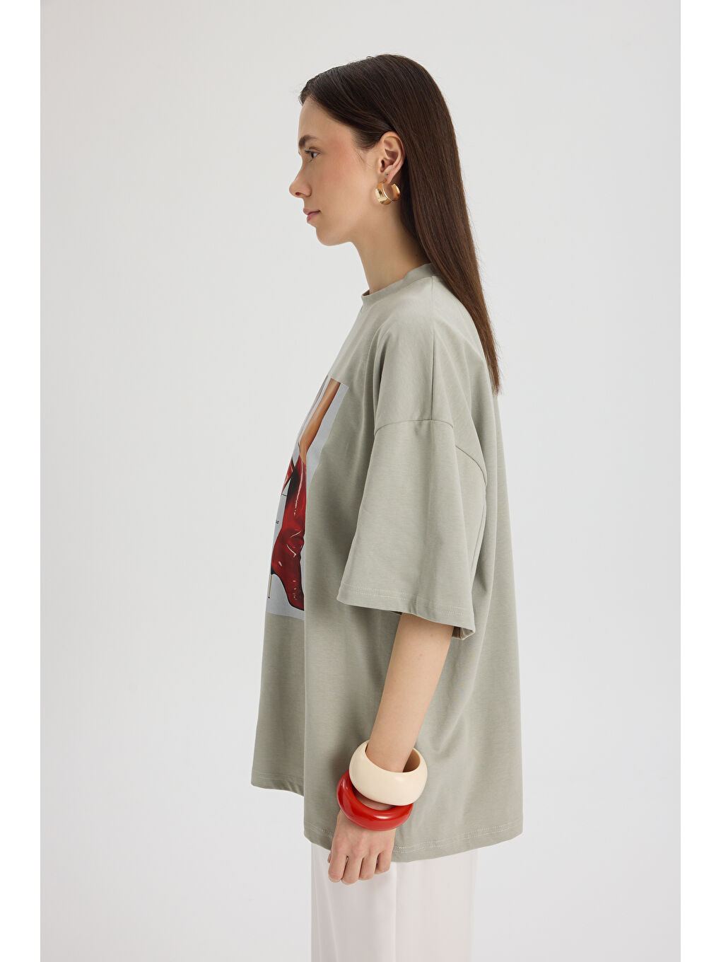 Theory Oversize Gri T-Shirt-2