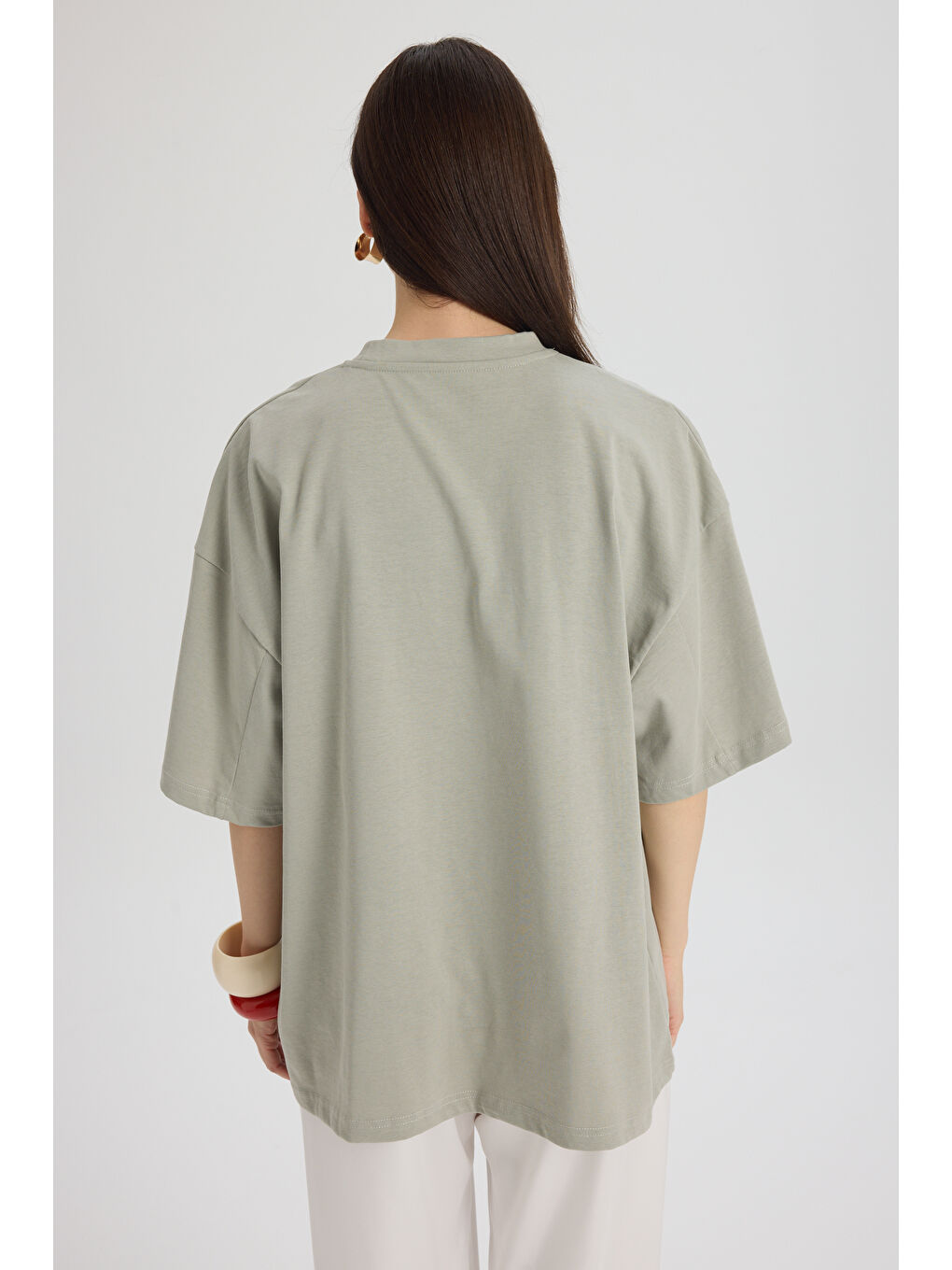 Theory Oversize Gri T-Shirt-4