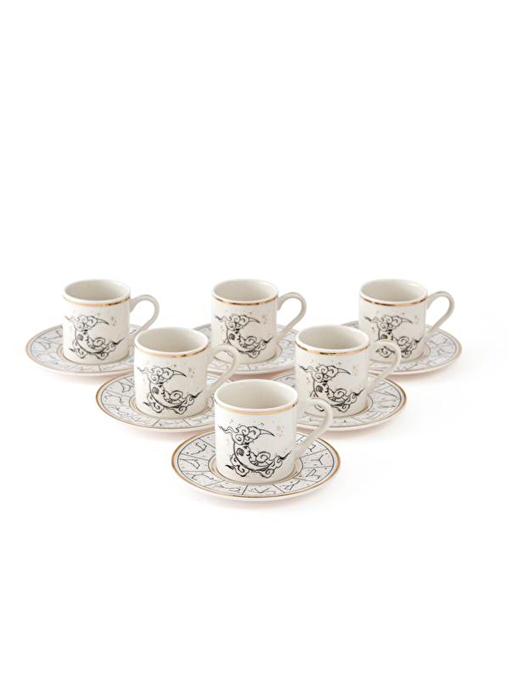 Hilal 12 Parça Kahve Fincan Seti - Beyaz - 100 ml-2