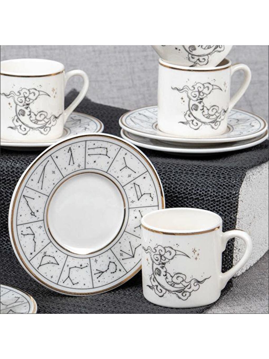 Hilal 12 Parça Kahve Fincan Seti - Beyaz - 100 ml-4