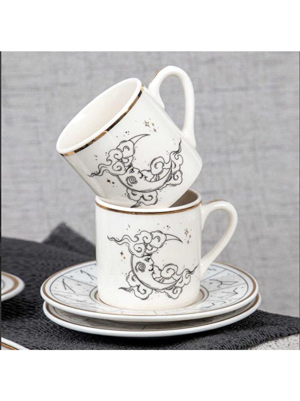 Hilal 12 Parça Kahve Fincan Seti - Beyaz - 100 ml-5