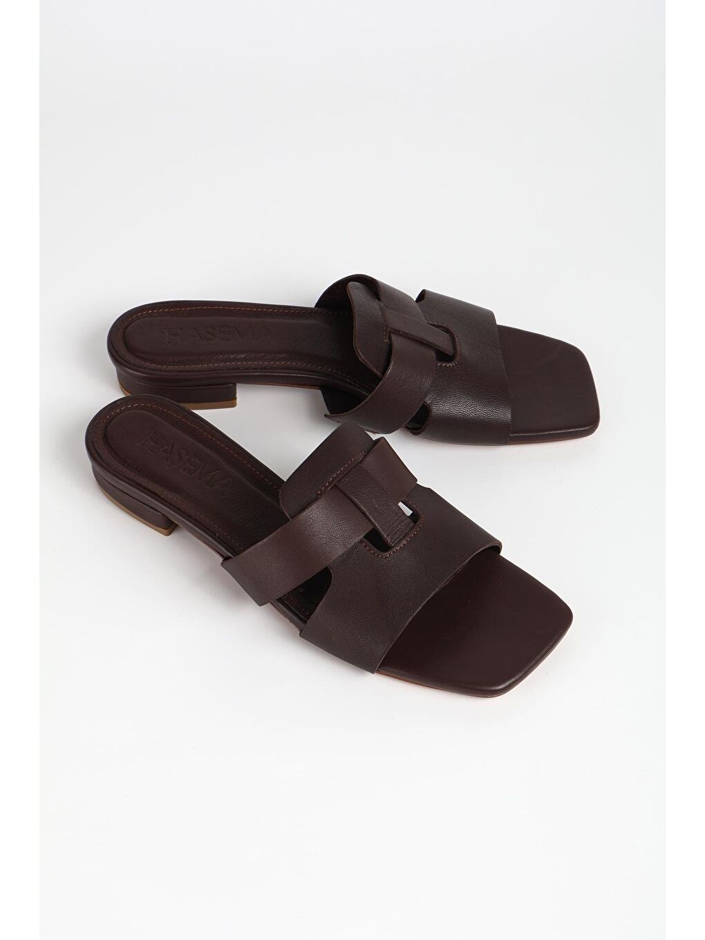 Kadın Deri Kahverengi Terlik 9760-4