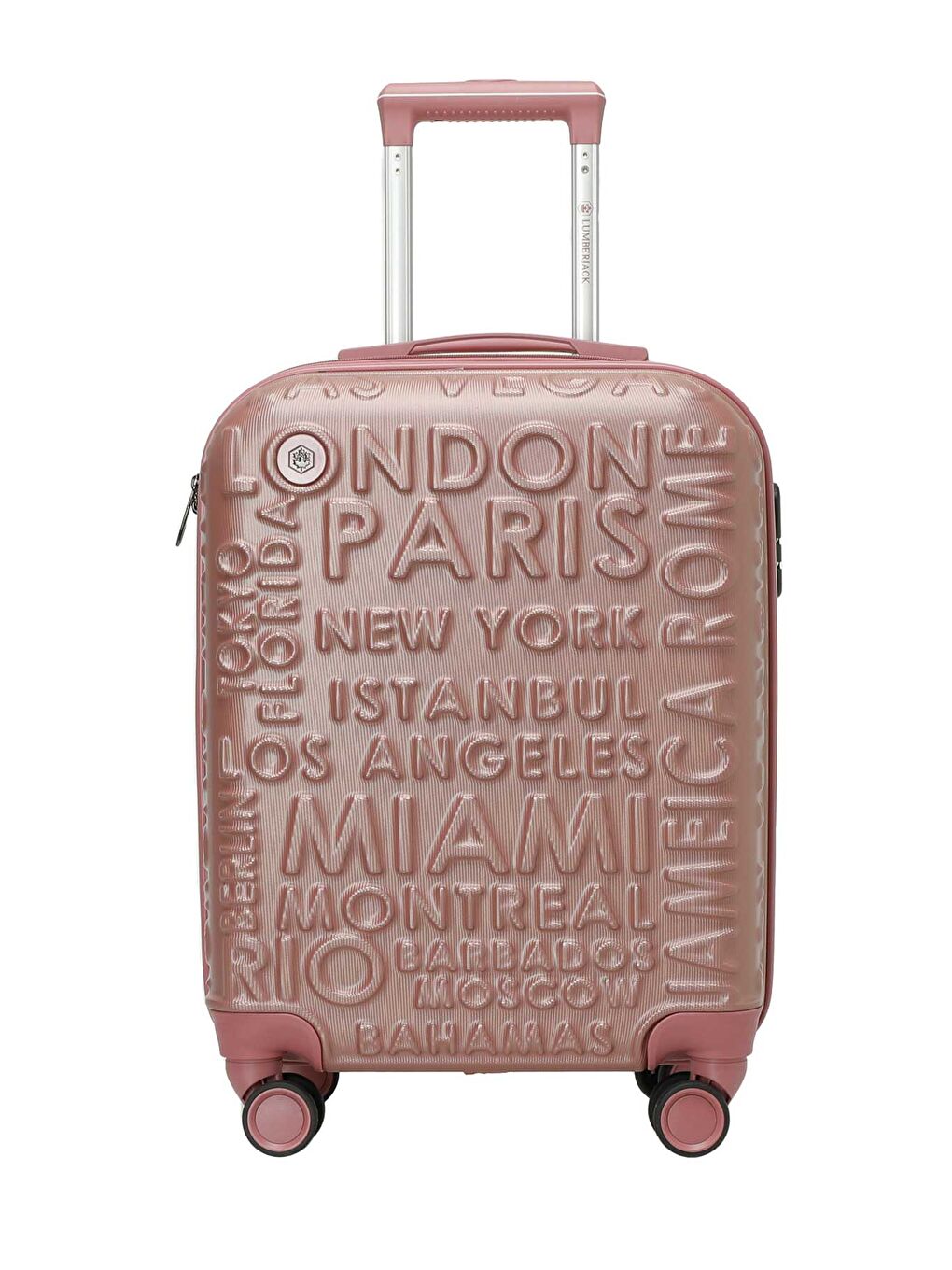 Pembe LUGANO -K ABS 5FX Pudra Unisex Küçük Boy Valiz