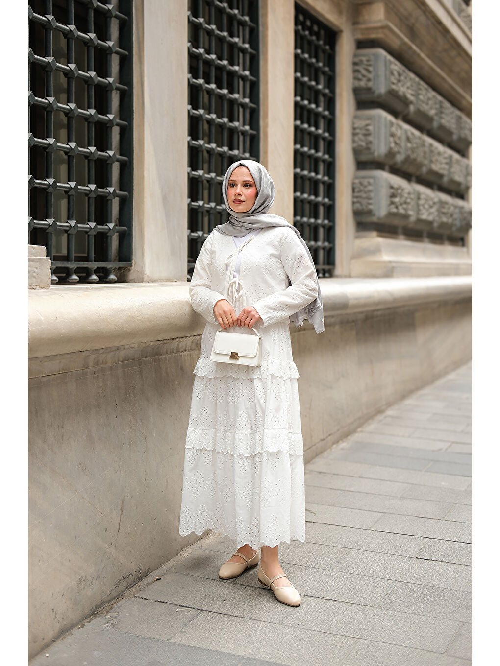 Kadın Eteği Volanlı Takım Beyaz-4