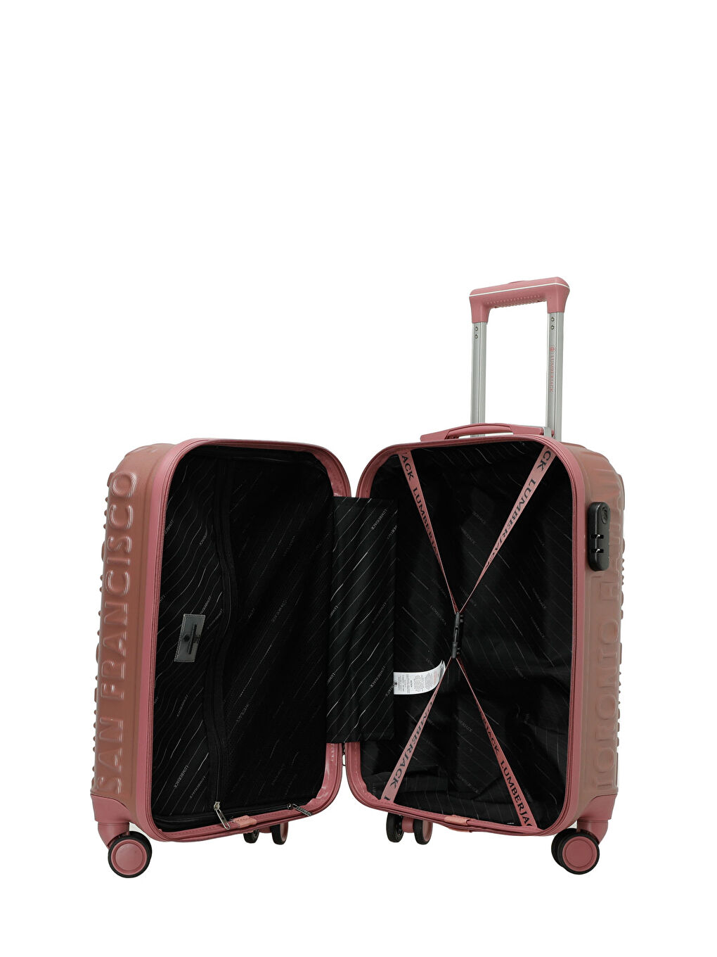 Pembe LUGANO -K ABS 5FX Pudra Unisex Küçük Boy Valiz-2