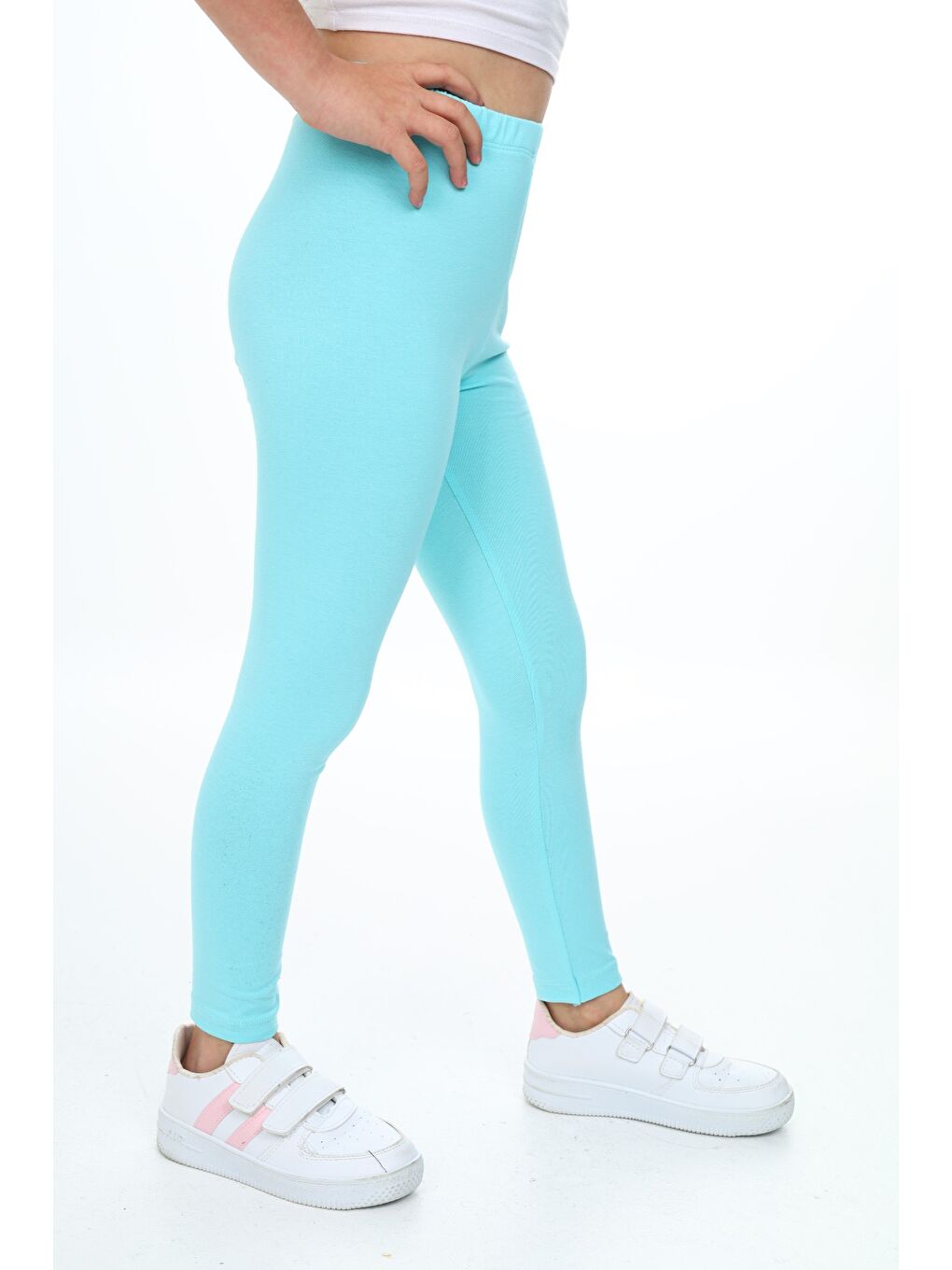 Turkuaz Kız Çocuk Baskılı Tayt-1