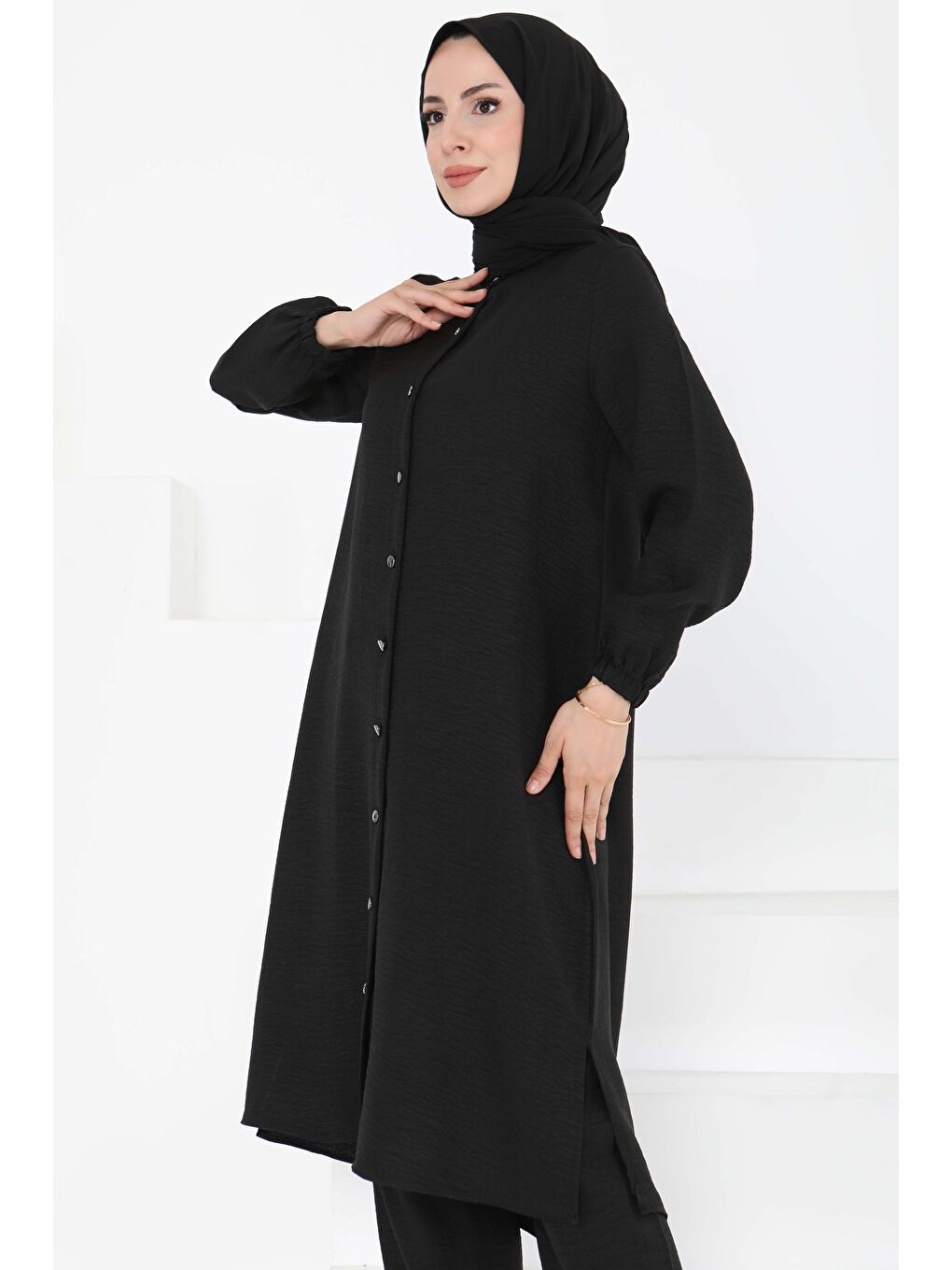 Hakim Yaka İkili Takım Siyah - 27183-3