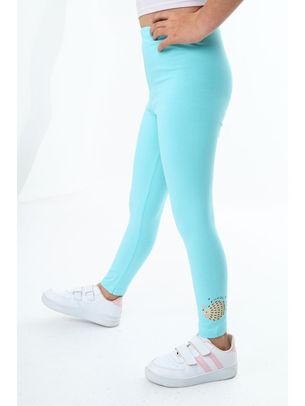 Turkuaz Kız Çocuk Baskılı Tayt-2