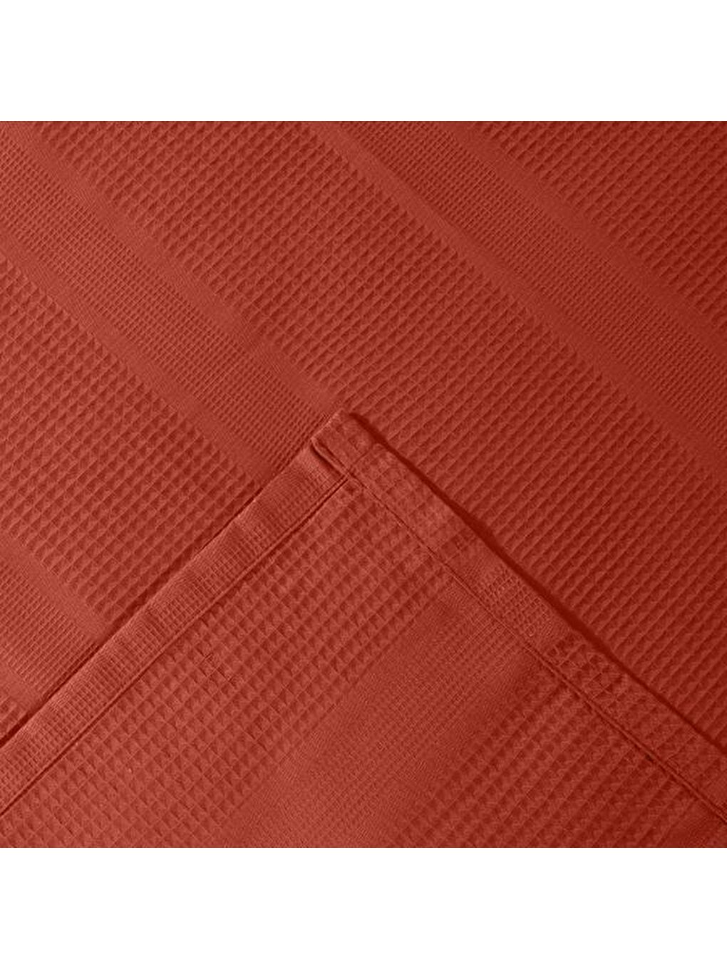 Soft Waffle Tek Kişilik Pike - Turuncu - 150x220 cm-3