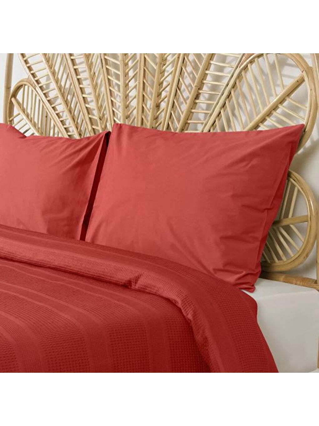 Soft Waffle Tek Kişilik Pike - Turuncu - 150x220 cm-5