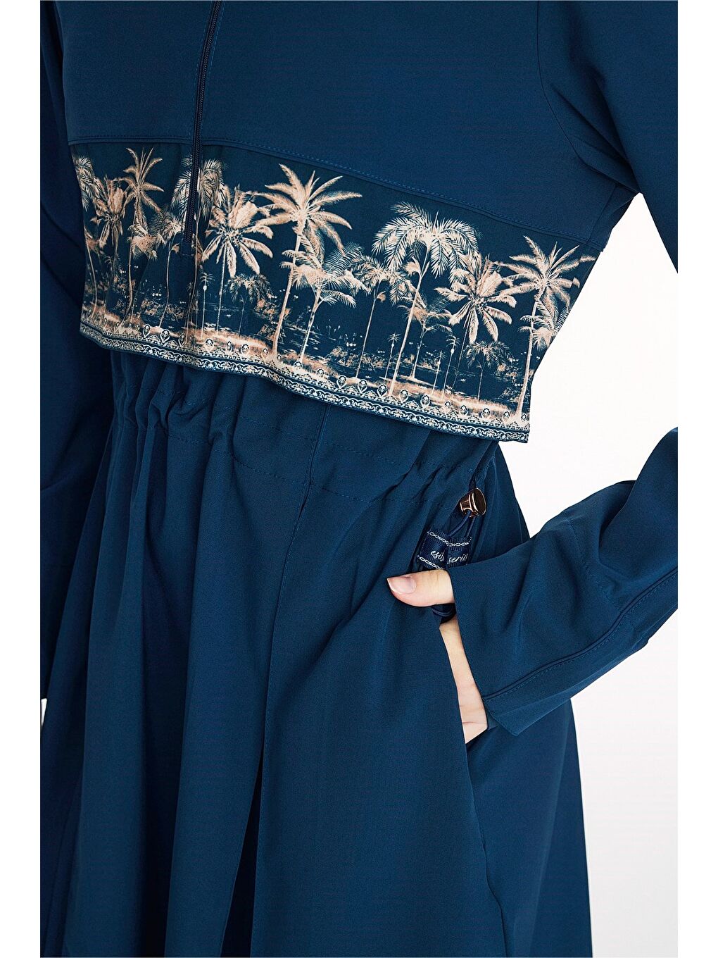 Petrol Vaha Koleksiyonu Lacivert 5 Parça Tam Tesettür Mayo Takımı 6025-8