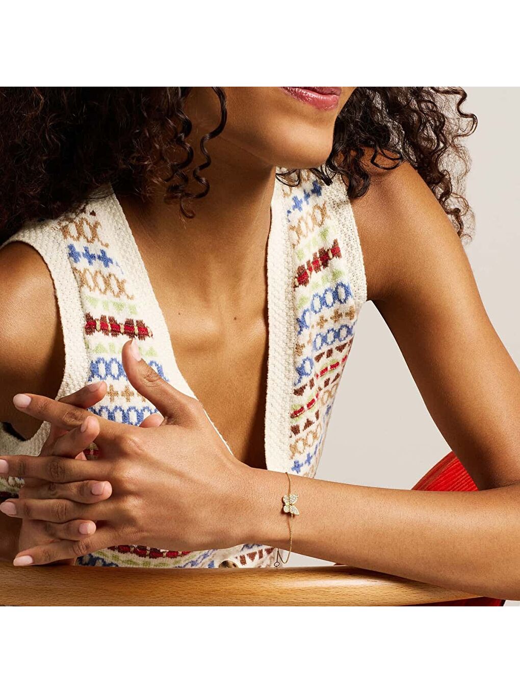 Sarı JF04921-710 Kelebek Kadın Bileklik-4