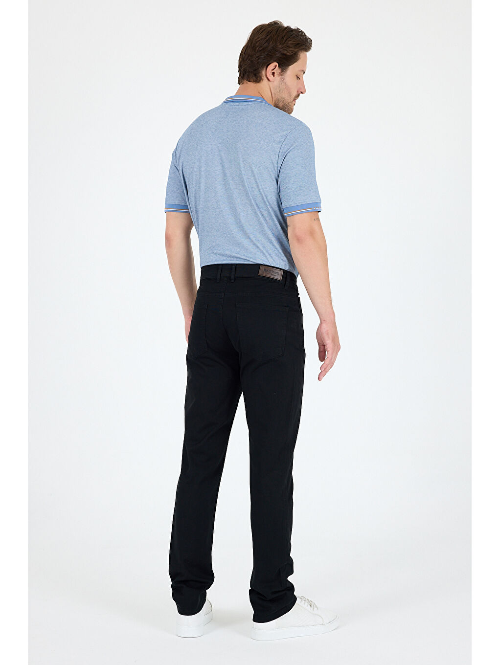 Siyah Erkek Regular Fit Gabardin PamukElastan Rahat Günlük Klasik Düz Kesim Pantolon 1162-1