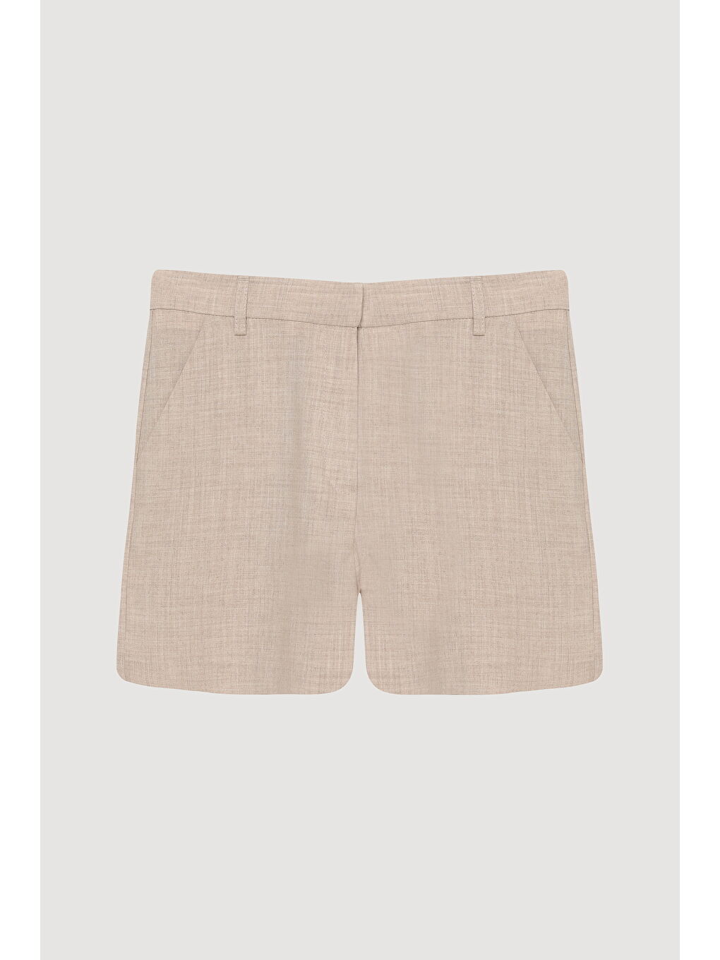 Bej Cep Detaylı Mini Şort Naturel