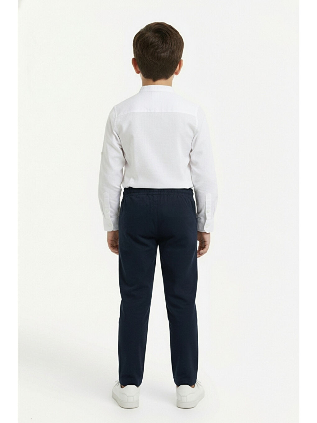 Bej Erkek Çocuk 2li Takım Hakim Yaka Düğmeli Uzun Kollu Gömlek - Beli Bağlamalı Normal Paça Pantolon 142-4