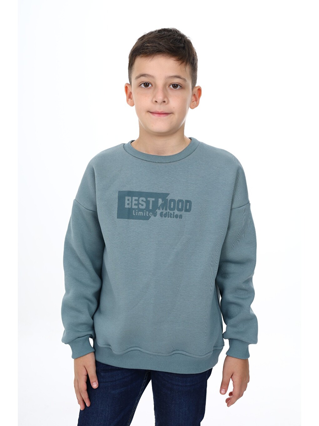 Petrol Erkek Çocuk Baskılı Sweatshirt