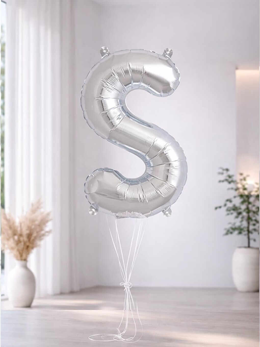 Gri Harf Folyo Balon S Harfi Gümüş Renk 76 Cm