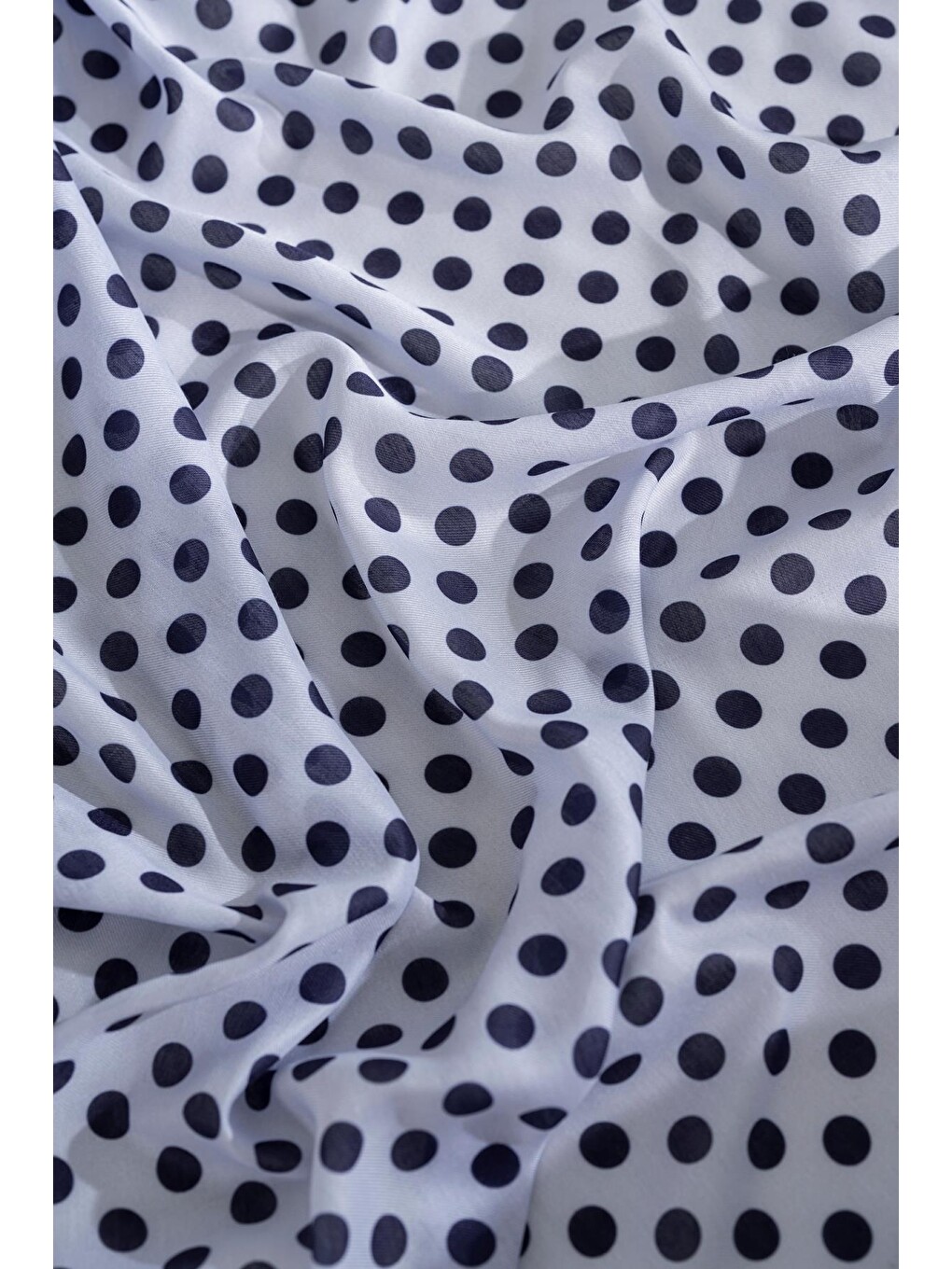 Lacivert Puantiye Desen Soft Eşarp-3
