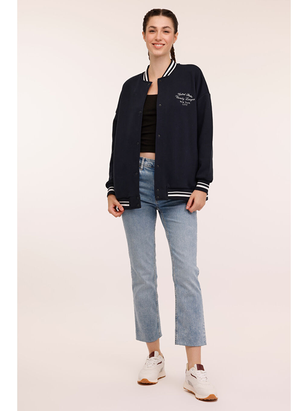 WL ESTY 18GF956 4PR Lacivert Kadın Eşofman Üstü-2