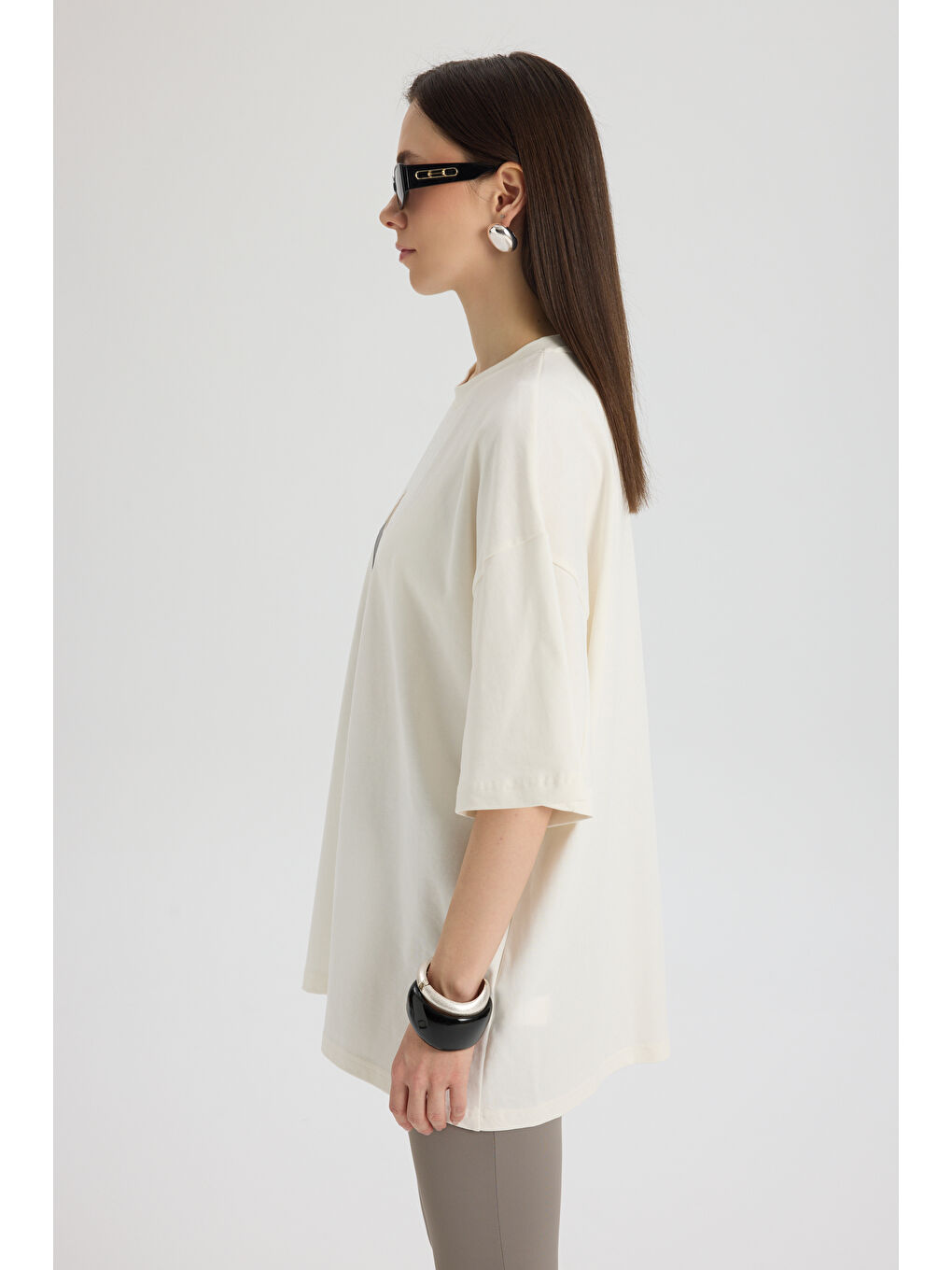 Helene Oversize Beyaz T-Shirt-3