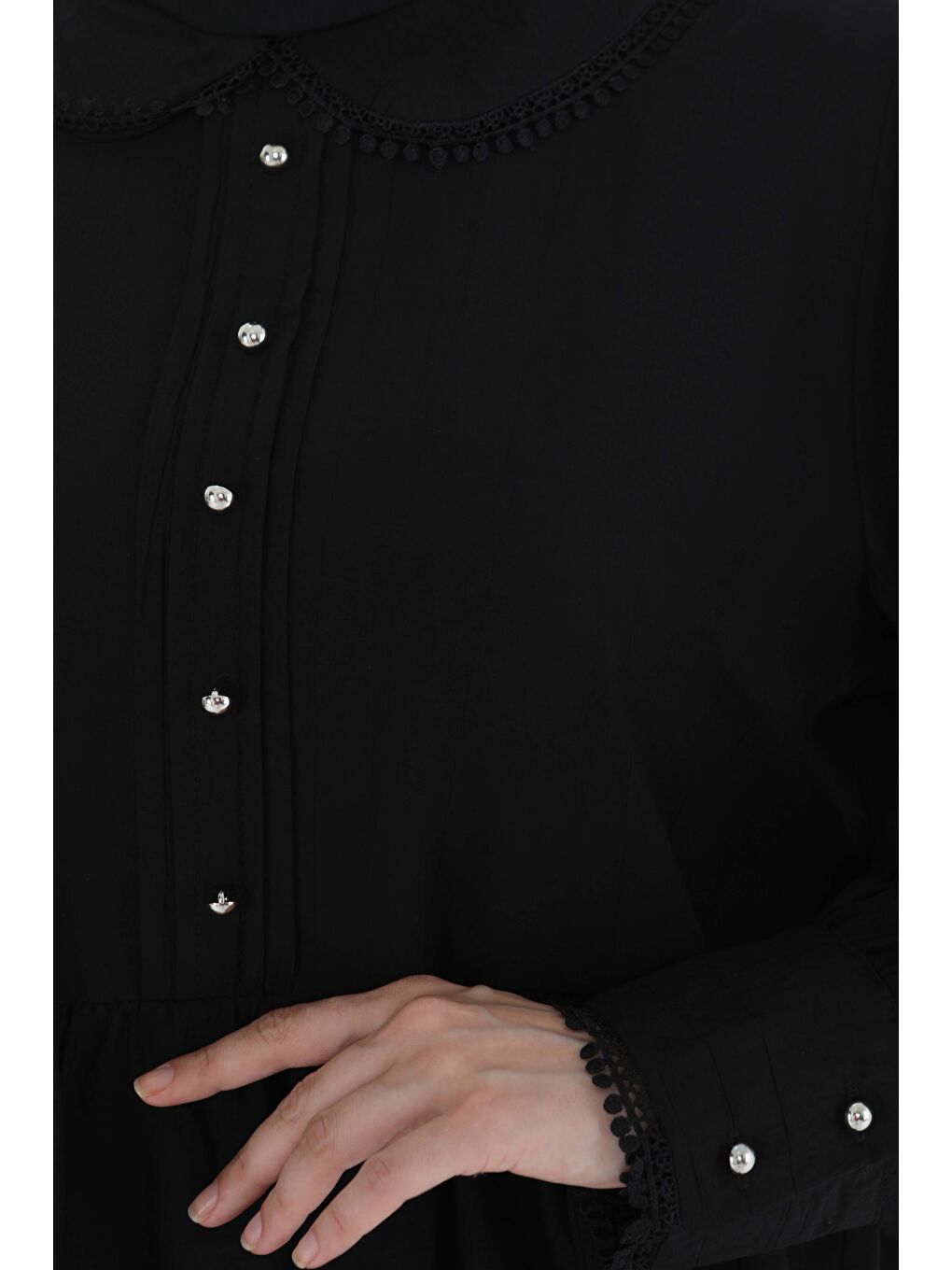 Yaka Detaylı İkili Takım Siyah - 27182-4