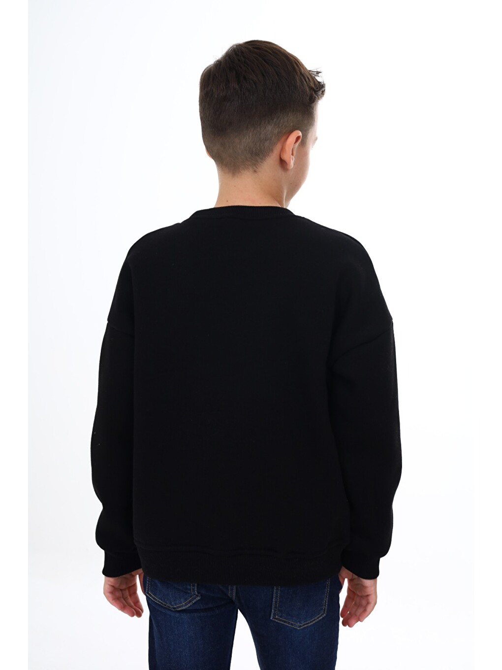 Siyah Erkek Çocuk Baskılı Sweatshirt-2