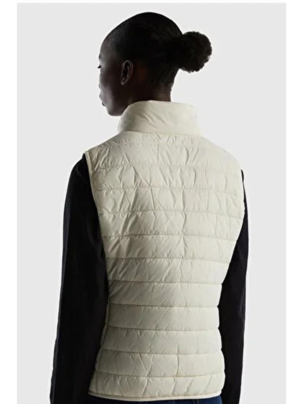 Beyaz Kadın Yelek Mont-1