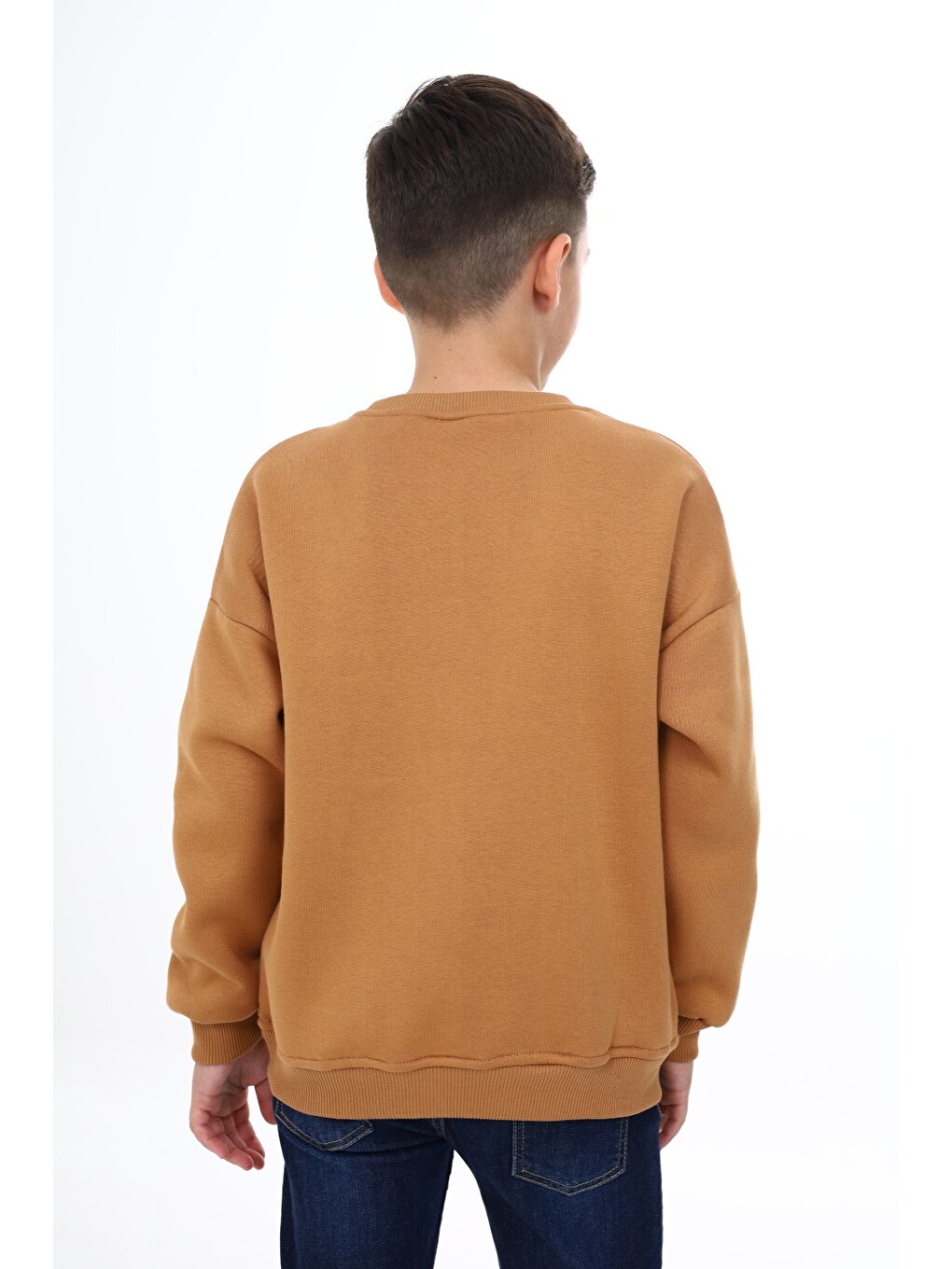Kahverengi Erkek Çocuk Baskılı Sweatshirt-2