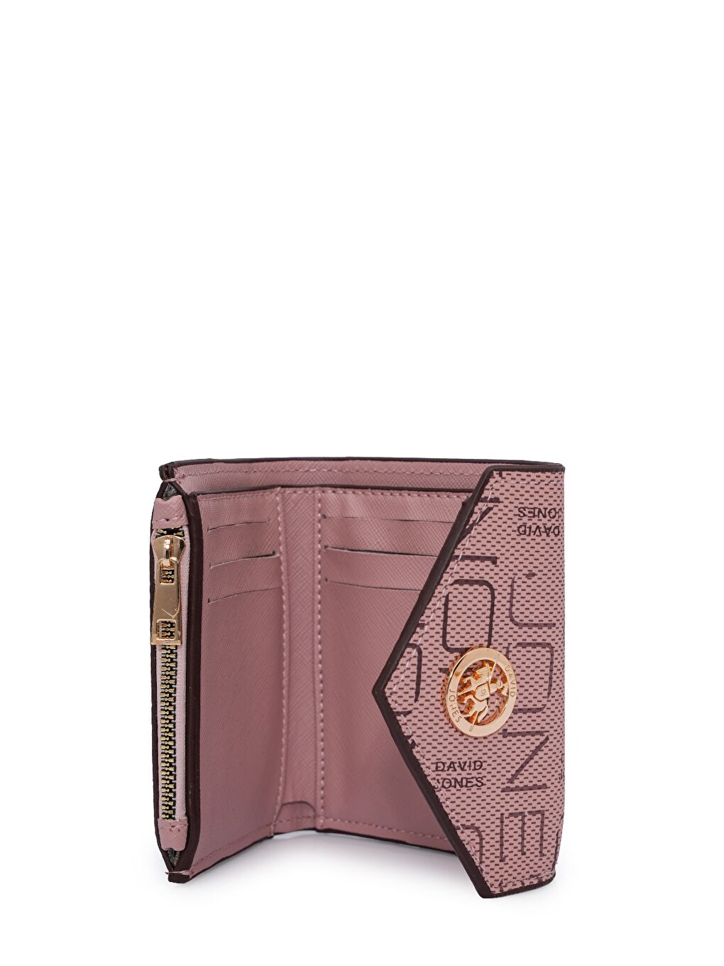 Pembe Logo Detaylı Kapaklı Mini Cüzdan CZ103-3