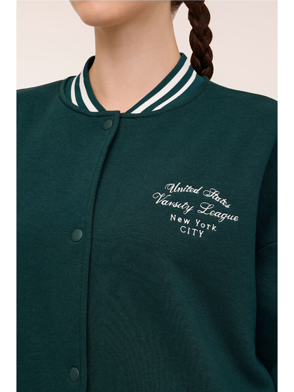 WL ESTY 18GF956 4PR Yeşil Kadın Kolej Ceket-3