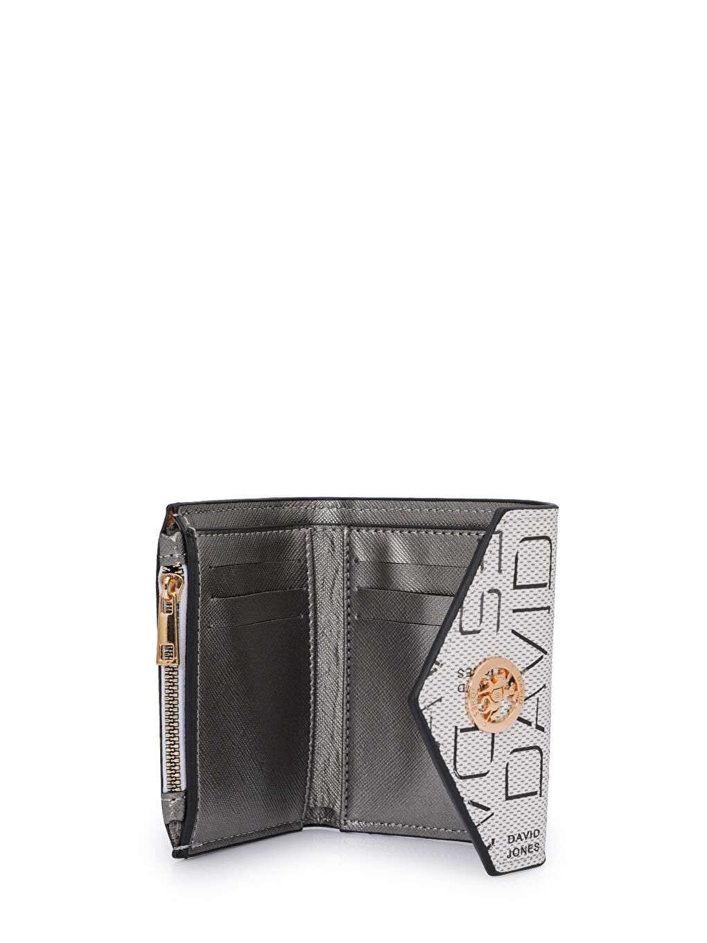 Beyaz Logo Detaylı Kapaklı Mini Cüzdan CZ103-2