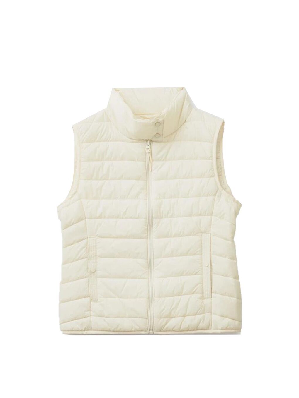 Beyaz Kadın Yelek Mont-2