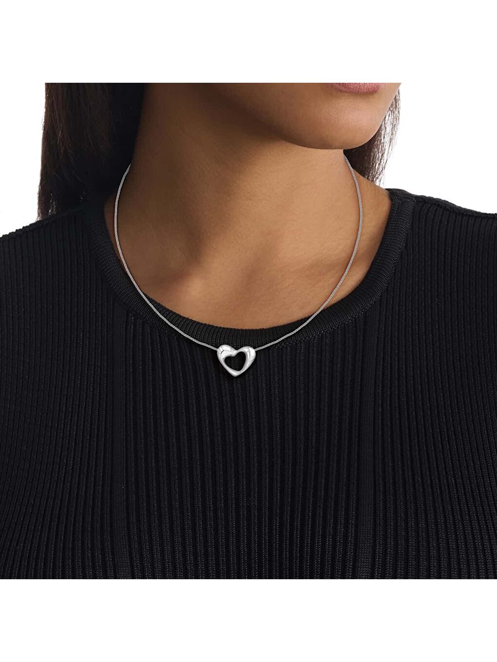 Gri CKJ35000757 Kalpli Kadın Kolye-2