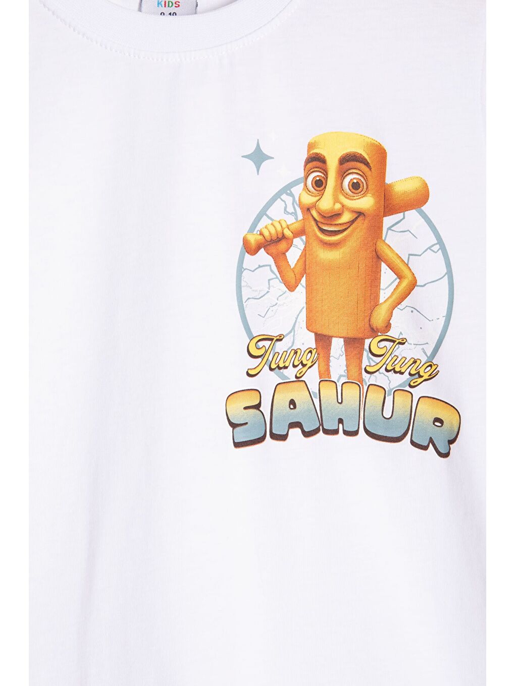 Ekru Erkek Çocuk Bisiklet Yaka Tişörtlü Şortlu 2li Baskılı Takım 24002-4