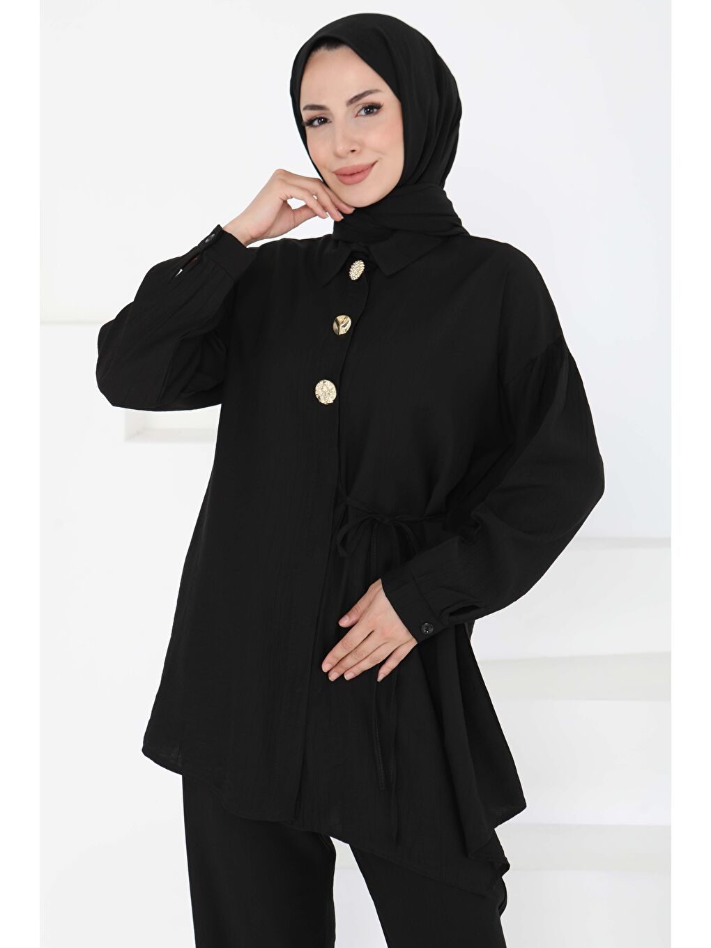 Belden Bağlamalı İkili Takım Siyah - 27180