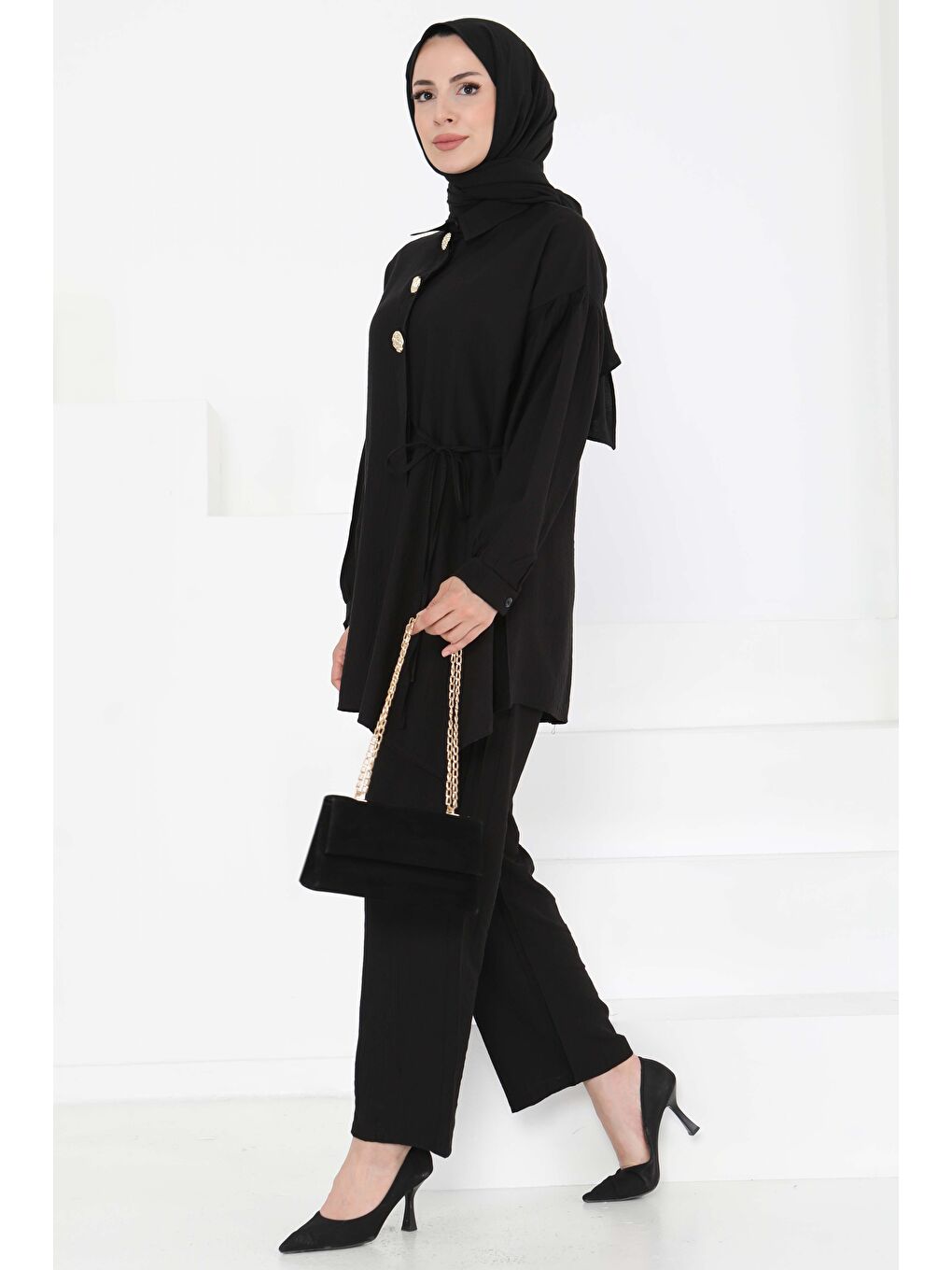 Belden Bağlamalı İkili Takım Siyah - 27180-3