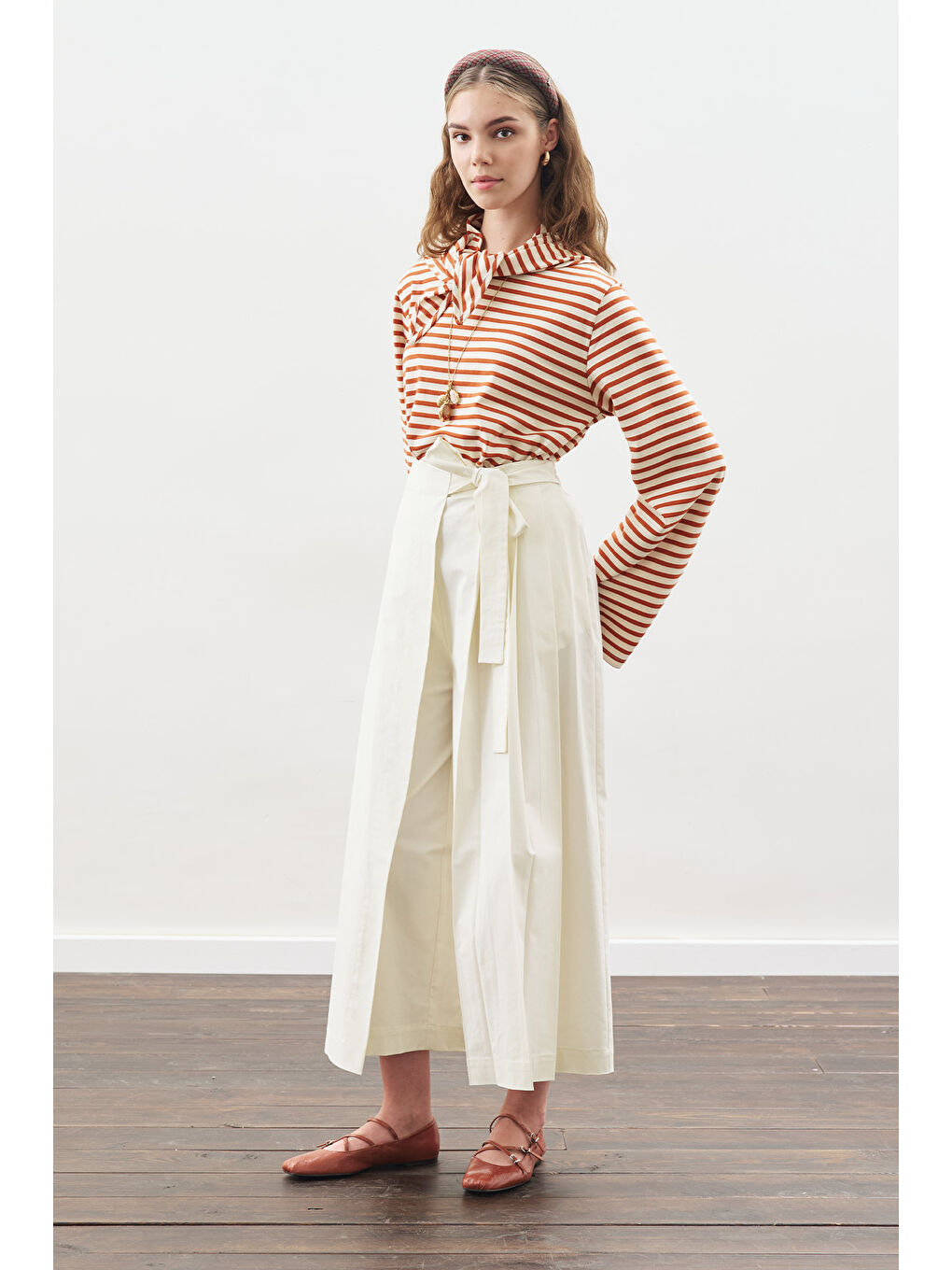 Etek Görünümlü Pantolon Ekru-2