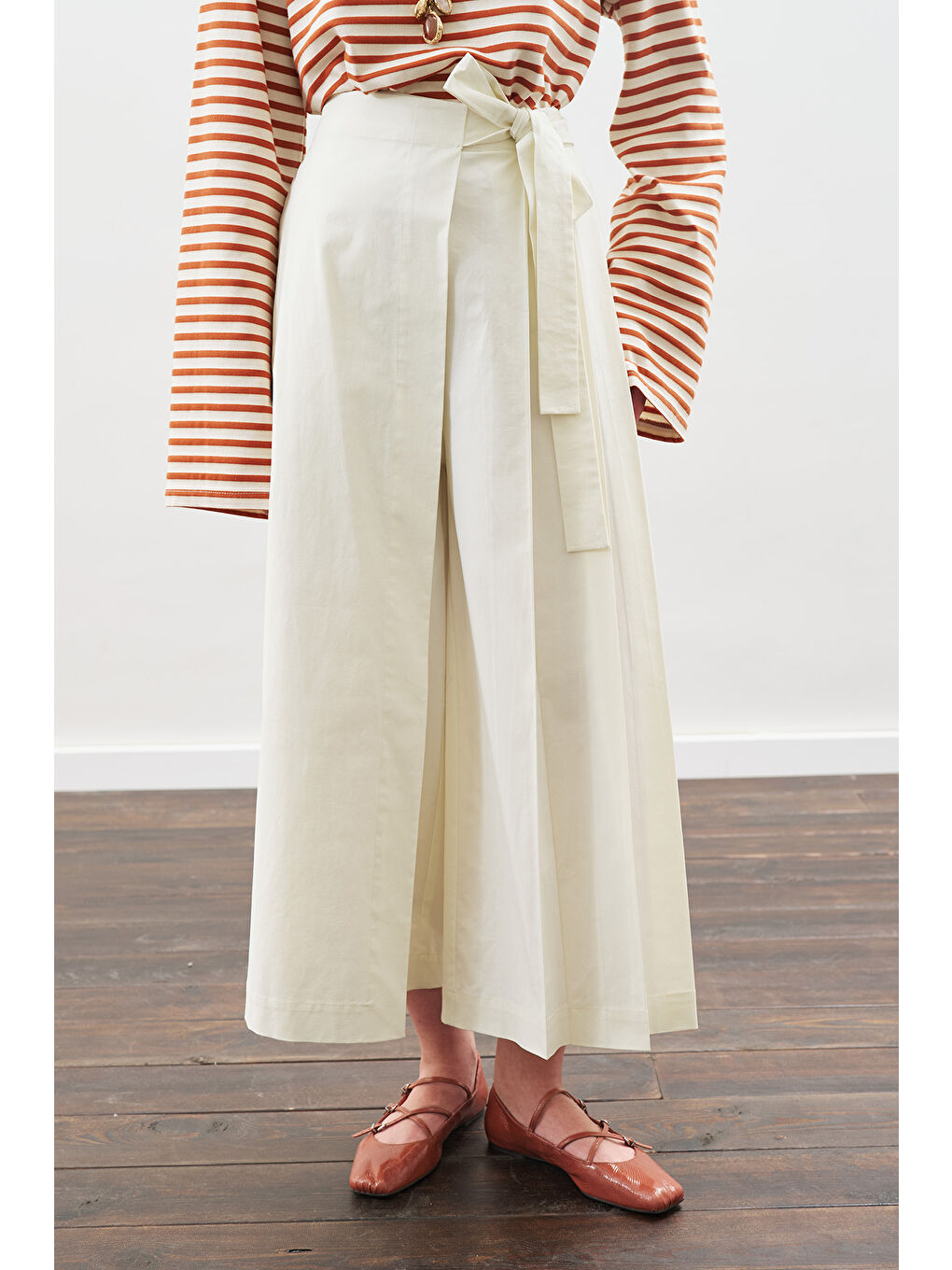 Etek Görünümlü Pantolon Ekru-3