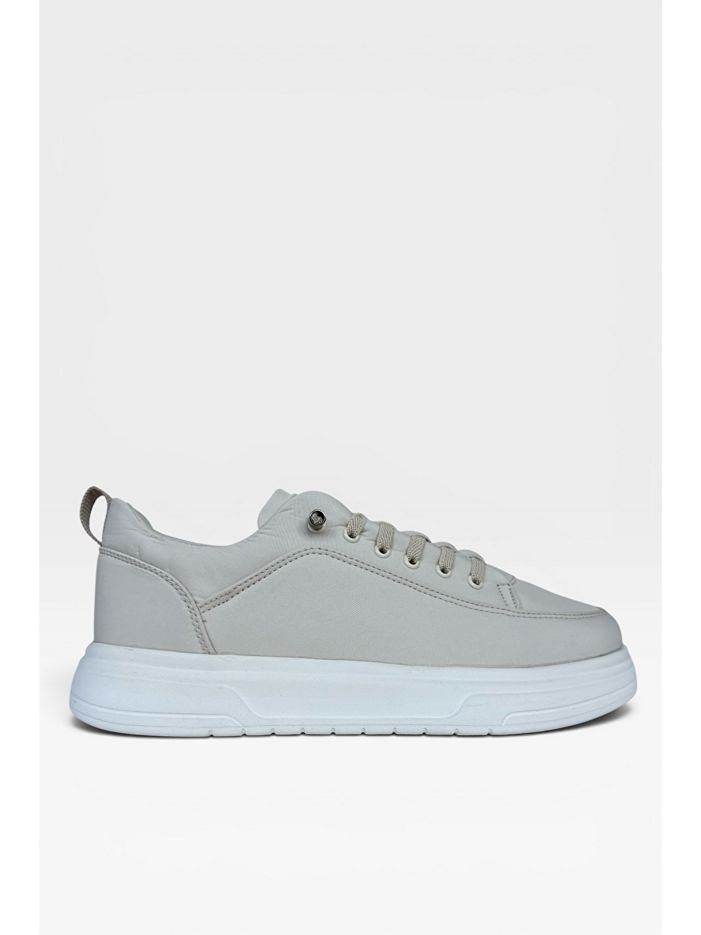 Akıllı Bağcık Hafif Comfort Taban Günlük Erkek Sneaker Ayakkabı Bej-1