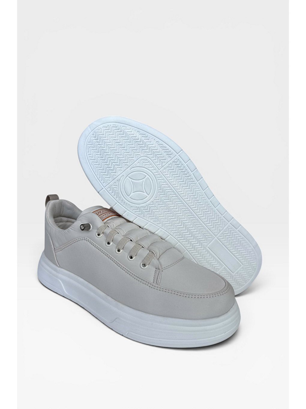 Akıllı Bağcık Hafif Comfort Taban Günlük Erkek Sneaker Ayakkabı Bej-4