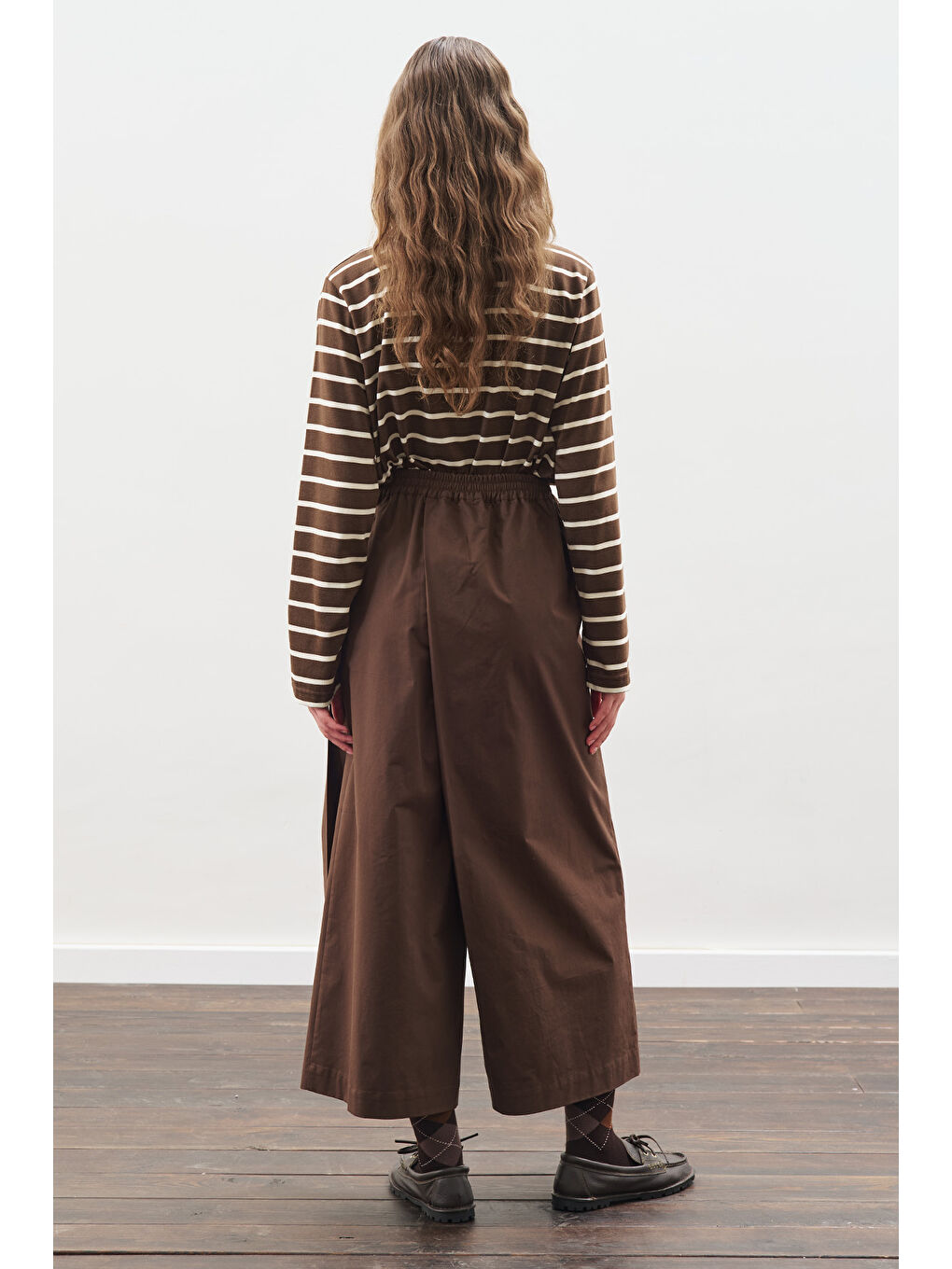 Etek Görünümlü Pantolon Kahverengi-5