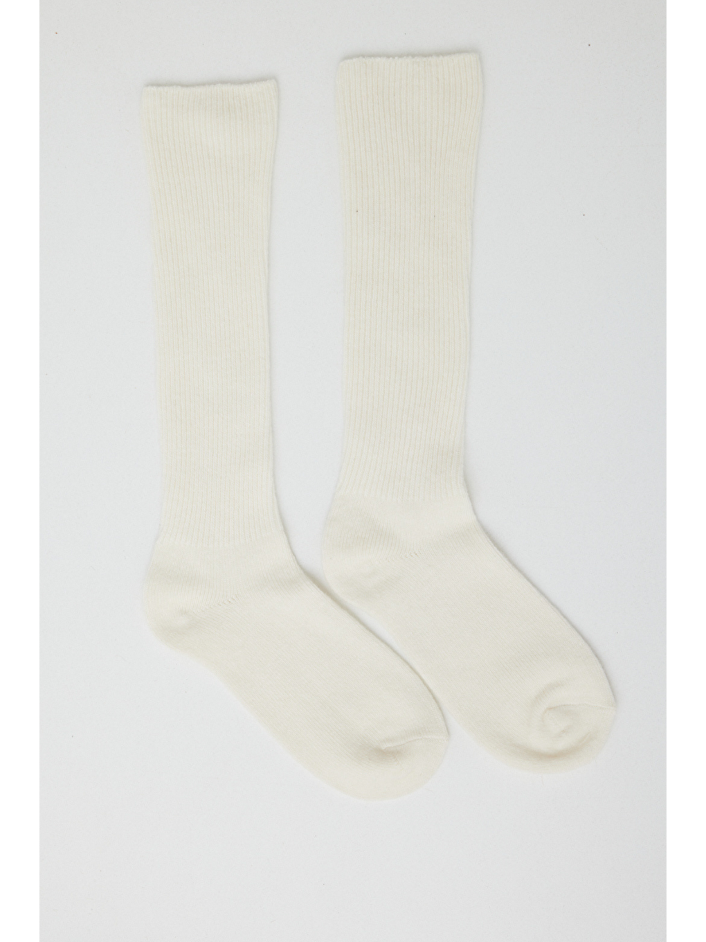 Kadın Yün Dizaltı Çorap Ekru