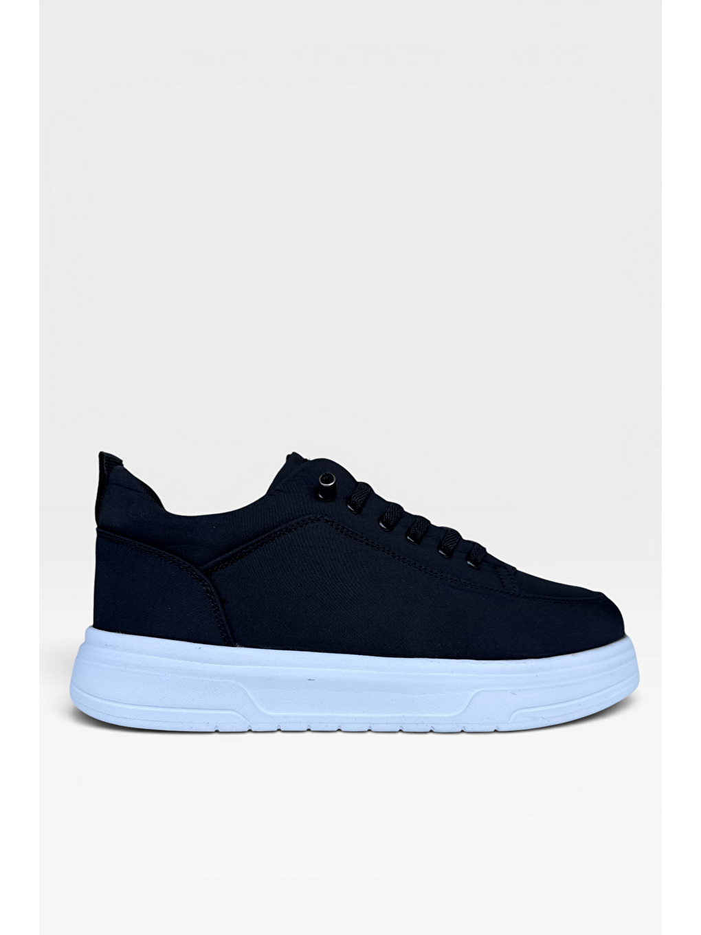 Akıllı Bağcık Hafif Comfort Taban Günlük Erkek Sneaker Ayakkabı Siyah - Beyaz-1